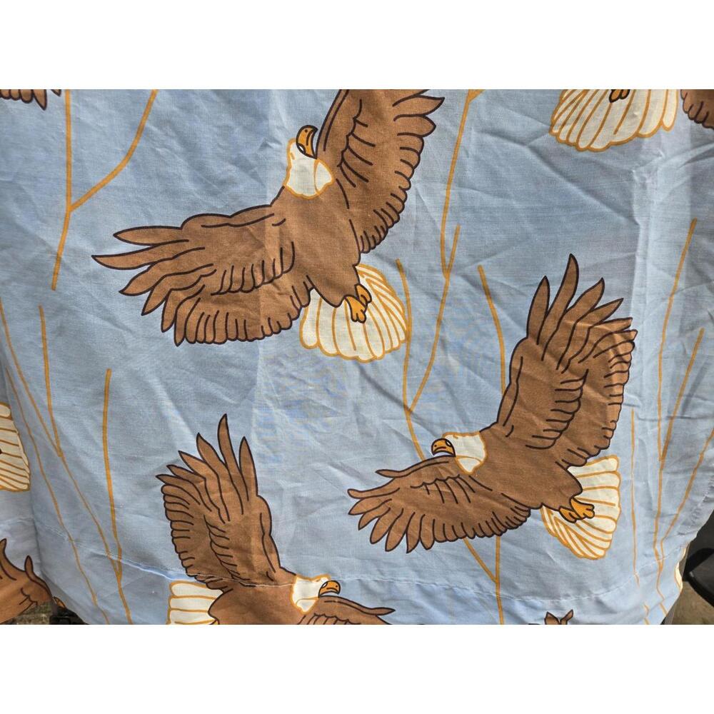Vintage American Bald Eagle Curtain Panel Collections Etc 65x35 Blue
